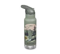 Klean Kanteen 12 oz Classic Kid's Insulated Water Bottle with Flip Seal Sport Cap - 100% Leakproof Cap - BPA-Free - Stainless Steel Material - Mountain Scape