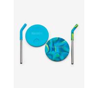 Klean Kanteen Kid's Cup Straw Lid 2-Pack Rubber Spill Proof Blue/Blue Tie Dye