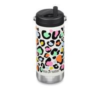Klean Kanteen Unisex's TKWide 12 oz (with Twist Lid) Leopard Print White