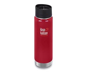 Klean Kanteen Wide Vacuum Insulated with Cafe Cap 2.0 Water Bottle, Mineral Red, L