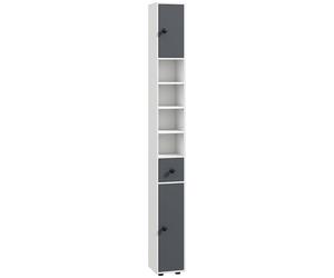Kleankin 180cm Tall Slim Bathroom Cabinet, Narrow Toilet Roll Storage with Open Shelves, 2 Door Cabinets, Adjustable Shelves, for Kitchen Aosom UK
