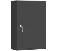 Kleankin 3-Tier Steel Wall Mount Medicine Cabinet with 2 Keys, Black | Size: W400mm X H600mm Kleankin Black W400mm X H600mm