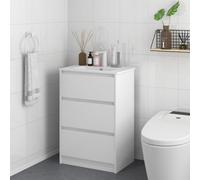 kleankin 600mm Bathroom Vanity Unit Basin Single Tap Hole High Gloss White
