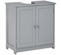Kleankin 60X60Cm Under-sink Storage Cabinet With Adjustable Shelf - Grey, Grey