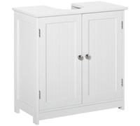 Kleankin 60x60cm Under-sink Storage Cabinet w/ Shelf - White, White