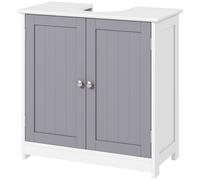 Kleankin 60x60cm Under-Sink Storage Cabinet w/ Adjustable Shelf in Light Grey | Size: 60x60 cm Kleankin Light Grey 60x60 cm