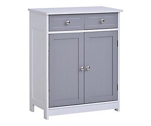kleankin Bathroom Cabinet 834-275 MDF Grey, White 300 mm x 600 mm x 750 mm