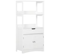 kleankin Bathroom Floor Storage Cabinet Kitchen Sideboard Standing Unit Doors