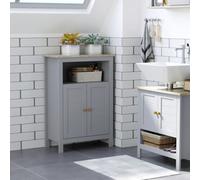 Kleankin Bathroom Floor Storage Cabinet Standing Unit W/ Doors Adjustable Shelf