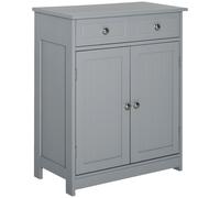 Kleankin Bathroom Floor Storage Cabinet w/ 2 Drawers Door Cupboard in Grey Kleankin Grey