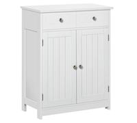 kleankin Bathroom Floor Storage Cabinet w/ 2 Drawers Door Cupboard White | TJ Hughes