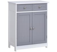 HOMCOM 75x60cm Freestanding Bathroom Storage Cabinet Unit, Grey