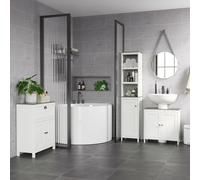 Kleankin Bathroom Furniture Set with Adjustable Shelves Antique White Kleankin White