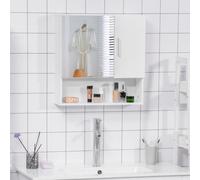 kleankin Mirror Cabinet MDF (Medium-Density Fibreboard) White 54 x 15.2 x 55.3 cm