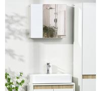 kleankin Bathroom Mirror Cabinet Wall Mounted Cupboard w/ Adjustable Shelf - White