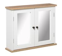 kleankin Bathroom Mirror Cabinet Wall Mounted Storage Cupboard W/ Double Door