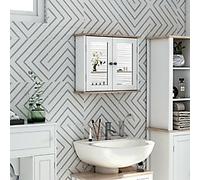Kleankin Bathroom Mirror Cabinet with Double Door and Shelf