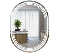 kleankin Bathroom Mirror with LED Lights - 3 Colours - Anti-fog - 70 x 50cm | TJ Hughes