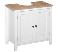 kleankin Bathroom Pedestal Under Sink Cabinet Floor Storage Shelf Double Door