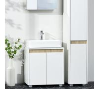 Kleankin Bathroom Sink Cabinet, Floor Standing Under Sink Cabinet Double Doors in White Kleankin White