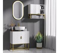 Kleankin Bathroom Sink Cabinet Under Sink Cabinet Wooden Basin Cupboard White