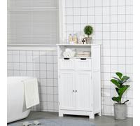 kleankin Bathroom Storage Cabinet with Adjustable Shelf and Removable Drawers - White
