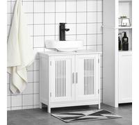 Kleankin Bathroom Pedestal Under Sink Cabinet - White, White