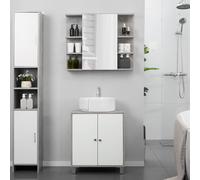 Kleankin Bathroom Pedestal Under Sink Cabinet, White
