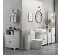 Kleankin Bathroom Under Sink Cabinet with Adjustable Shelf, White Kleankin White