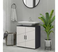 kleankin Bathroom Vanity Unit, Under Sink Cabinet with Shelf, Light Grey