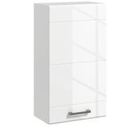 kleankin Bathroom Wall Cabinet, High Gloss Bathroom Storage Cabinet with Soft-Close Door, 3 Shelves, Adjustable Shelf, White