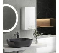 kleankin Bathroom Wall Cabinet, High Gloss Soft-Close Storage Cabinet, White