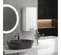 kleankin Bathroom Wall Cabinet, High Gloss Soft-Close Storage Cabinet, White