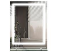 kleankin Dimmable Bathroom Mirror with LED Lights, 3 Colours, Defogging Film