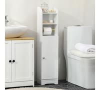 Kleankin Freestanding Bathroom Storage Unit with Adjustable Shelf, White Kleankin White
