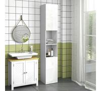 kleankin High Gloss Bathroom Storage Cabinet with Adjustable Shelves White