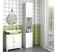 Kleankin High Gloss Bathroom Storage Cabinet with Adjustable Shelves White Kleankin White