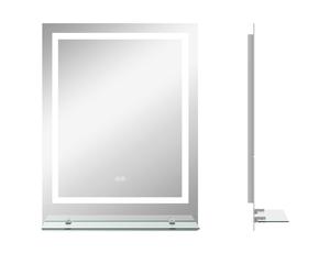 kleankin Illuminated Vanity Mirror: Smart LED Lighting, Anti-Fog, Shelving, 3 Colour Modes, 80x60cm Aosom UK