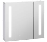 Kleankin LED Illuminated Bathroom Mirror Cabinet with Lights Touch Switch in White Kleankin White
