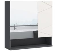 Kleankin Wall Mounted Bathroom Storage Cupboard - Light Grey, Grey