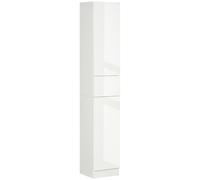 kleankin Luxury Tall Bathroom Cabinet with, High Gloss Bathroom Cabinet with Push-to-Open Door for Minimalist Style, White Aosom UK