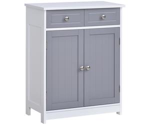 kleankin MDF 2-Drawer Bathroom Cabinet Bathroom Freestanding Cabinet Grey