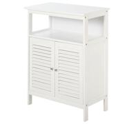kleankin MDF 3-Tier Shutter Door Bathroom Cabinet White - Home Living | TJ Hughes