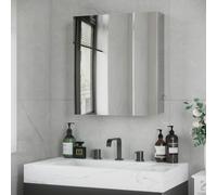 kleankin Medicine Cabinet with Mirror, Wall-Mounted Bathroom Mirror Cabinet - Silver