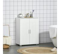 Kleankin Modern Bathroom Cabinet W/ Storage, White, White