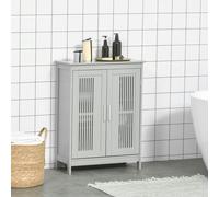 kleankin Narrow Bathroom Cabinet, Slim Bathroom Storage Unit with Adjustable Shelves, Freestanding Storage Cupboard 60 x 30 x 80 cm, Grey
