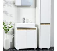 Kleankin Modern Bathroom Floor Standing Sink Cabinet - White, White