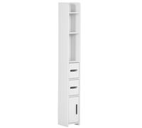 kleankin Freestanding Tall Bathroom Cabinet W/ Open Shelves 3 Cupboards, Grey