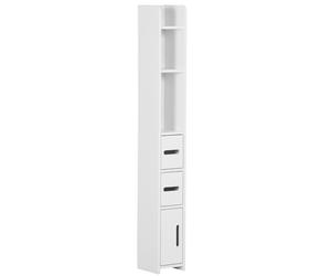 kleankin Modern Bathroom Storage Cabinet, Freestanding Tall Bathroom Cabinet with Open Shelves, for Bedroom Hallway, White Aosom UK