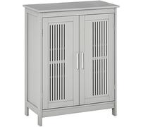 kleankin Narrow Bathroom Cabinet, Slim Bathroom Storage Unit with Adjustable Shelves, Freestanding Storage Cupboard 60 x 30 x 80 cm, Grey